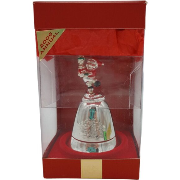 2006 Lenox Disney Christmas Bell Winnie the Pooh Santa Silver Plated Holiday - Picture 14 of 16